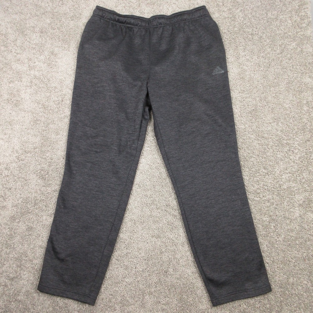 Adidas Sweatpants Mens XL Gray Climawarm Fleece Comfort Casual Walking Gym Logo